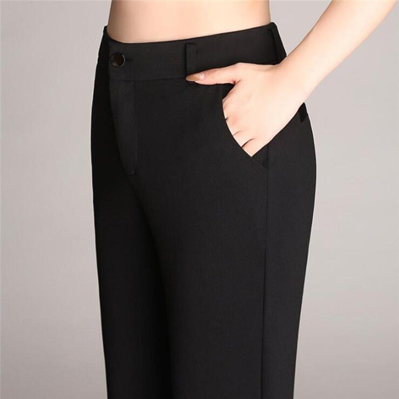 Slim Flared High Waist Trousers