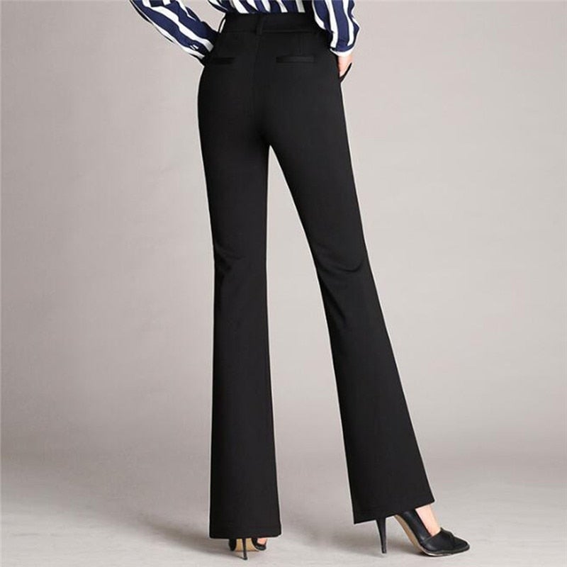 Slim Flared High Waist Trousers
