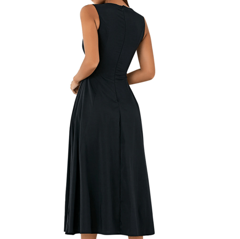 Black Sleeveless Bandage Dress