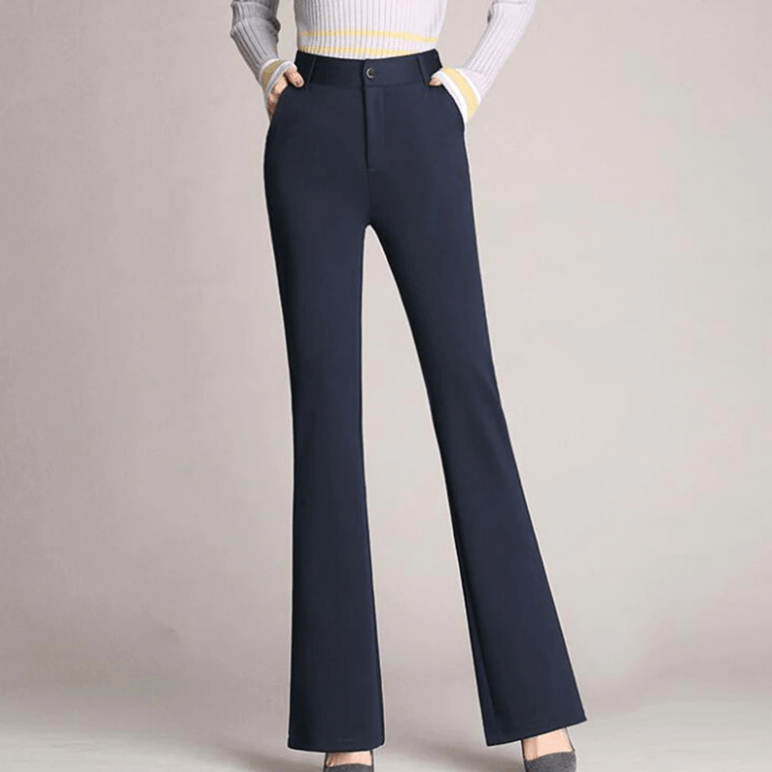 Slim Flared High Waist Trousers