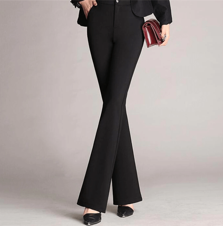 Slim Flared High Waist Trousers
