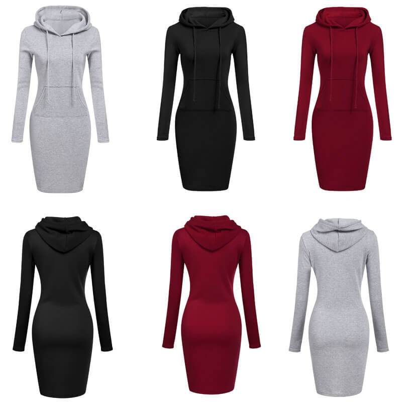 Slim Pullover Hoodie Dress
